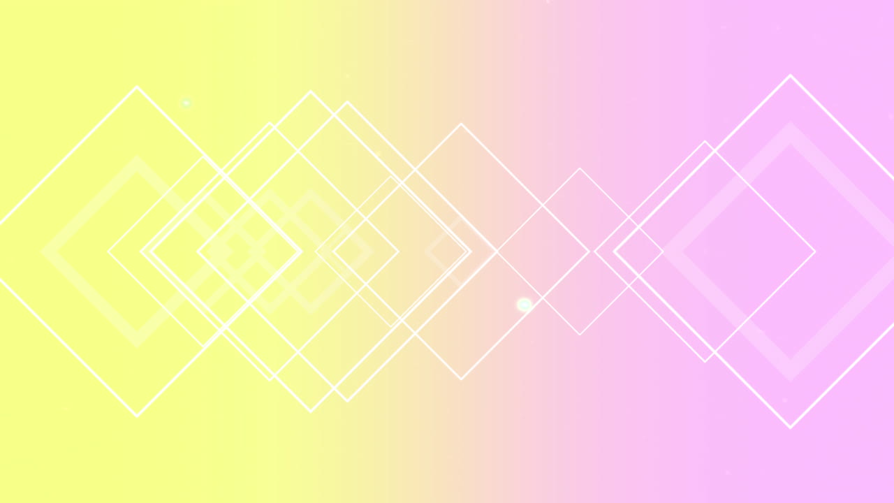 반짝이는 노란색과 보라색 그라데이션의 네온 흰색 사각형 패턴