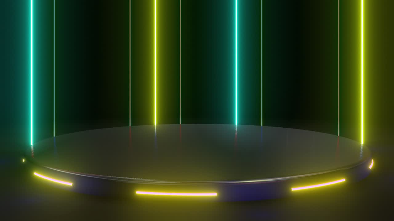 Neon Glowing Circle Podium