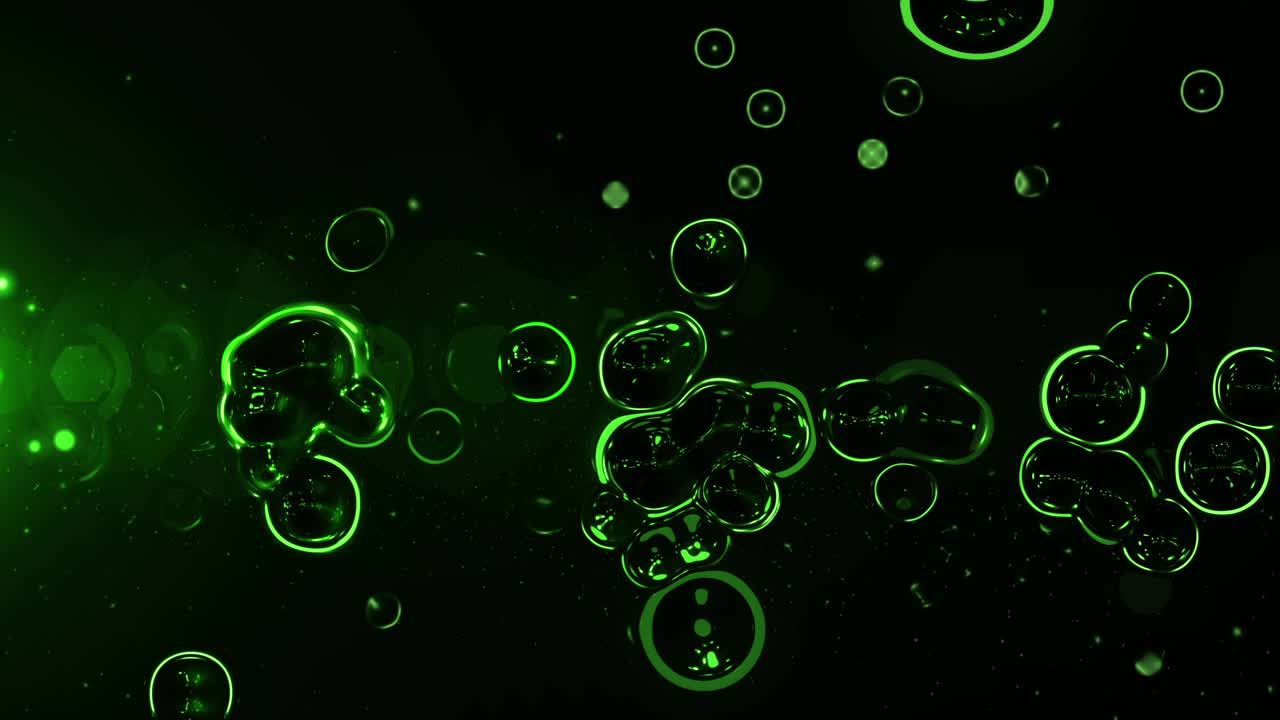 4k 어두운 녹색 거품 추상 애니메이션 배경 원활한 루프