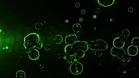 4k dark green bubble abstract animation background seamless loop.