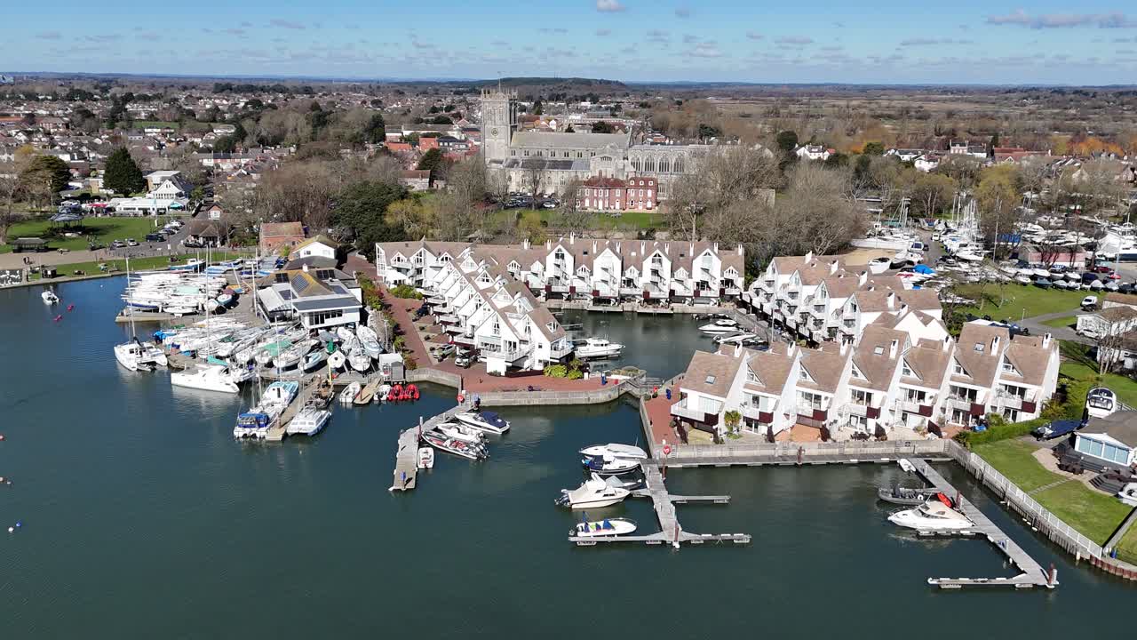 Priory Quay Christchurch Dorset UK drone,aerial