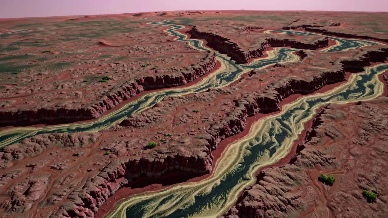 외계인 사막 캐니언 풍경