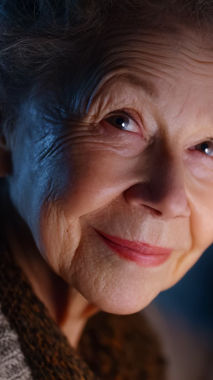 A Heartwarming Portrait of an Elderly Woman Radiating Joy and Wisdom, Capturing the Essence of Aging Gracefully with a Warm Smile