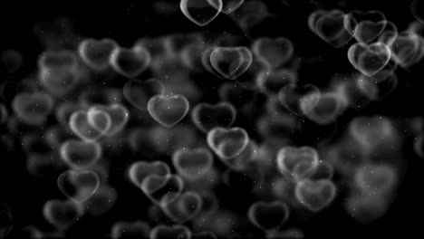 4k soft black and white heart background (loopable) stock video