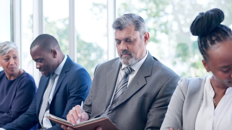 Portrait of senior man in waiting room