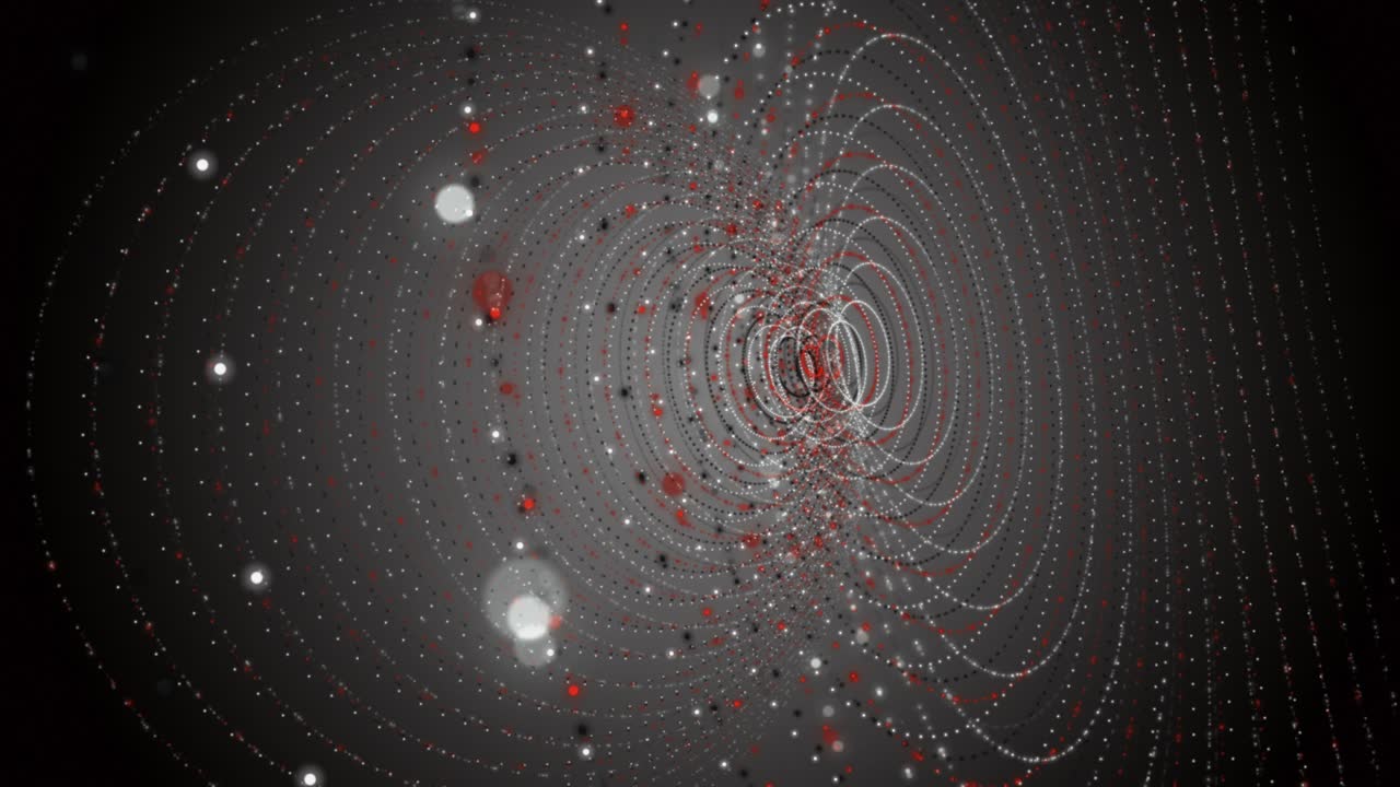 천천히 움직이는 입자 줄무 객체와 함께 미래 애니메이션, 4096x2304 루프 4k