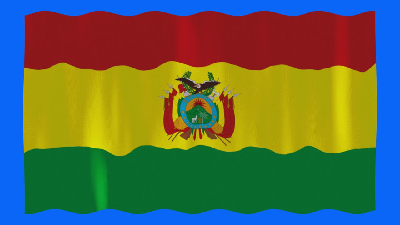 bandera de bolivia ondeando material de archivo de pantalla de croma para fondos y texturas i bandera del país de bolivia ondeando video de stock