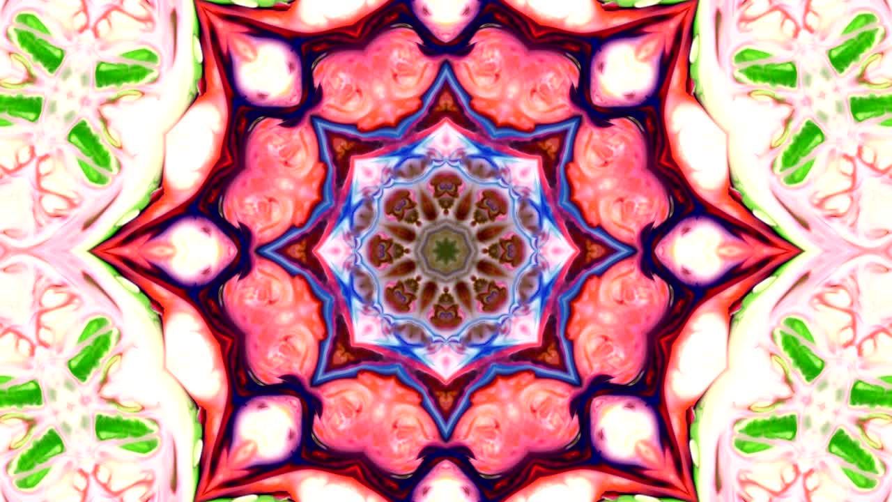 movimiento de caleidoscopio: círculos geométricos y formas de estrellas