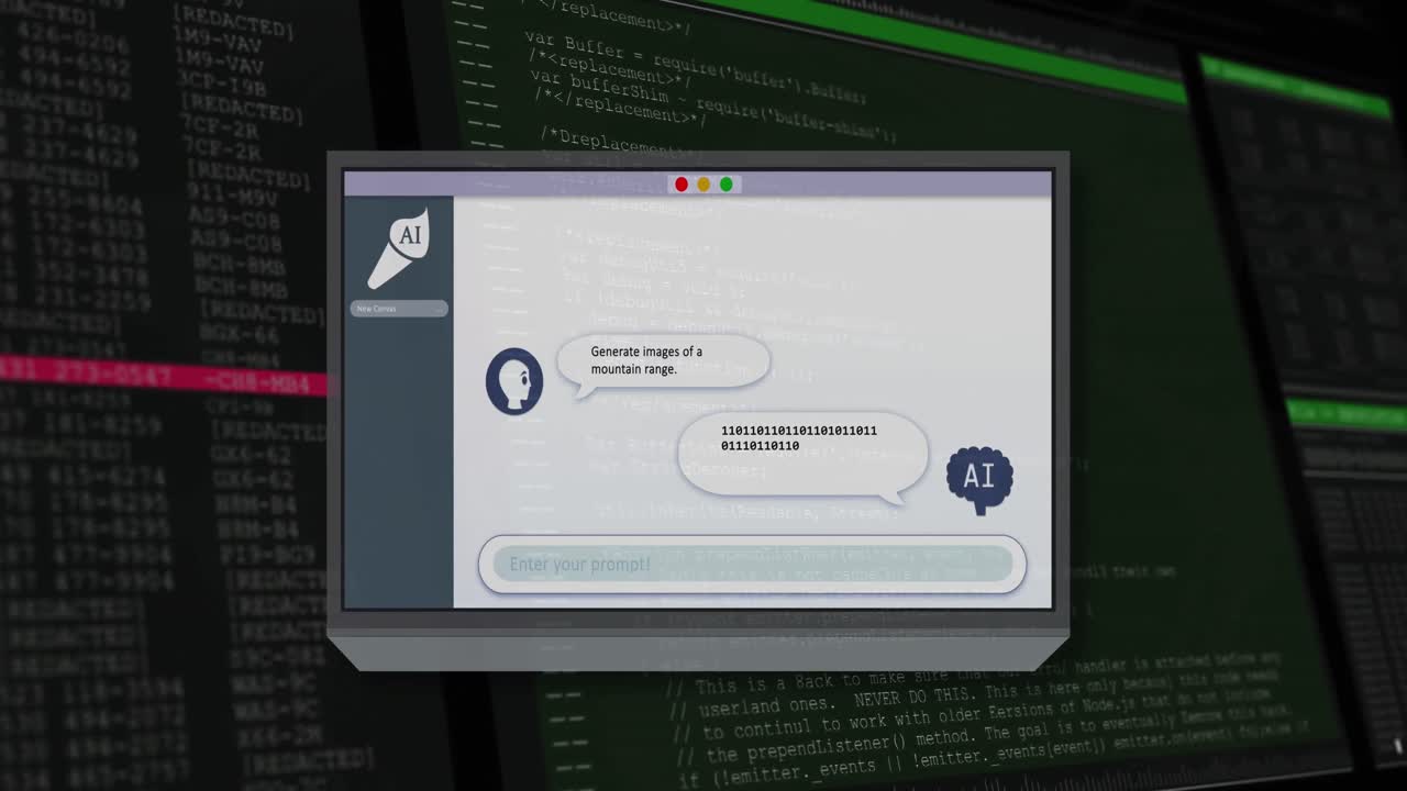 Animation of screen with online chat over data processing