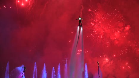 4K:-Impressive-LED-Flyboard-and-Fireworks-during-the-New-year-2023-in-Sharjah,-United-Arab-Emirates