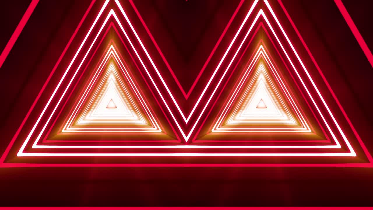 빛나는 네온 삼각형 터널