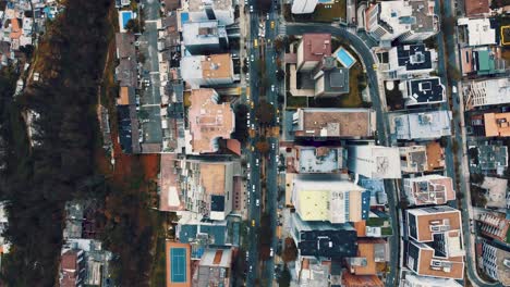 top shot over the city of riobamba in ecuador, south america with the traffic on the road