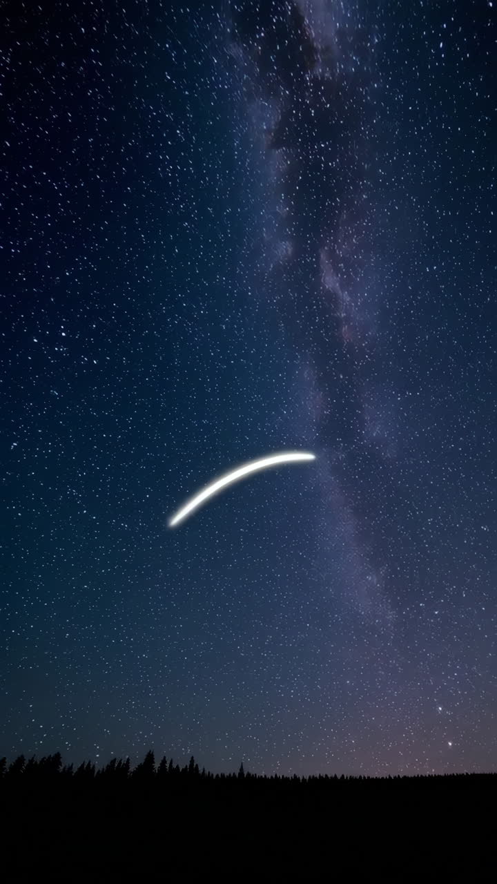 Night Sky with Milky Way and Meteor