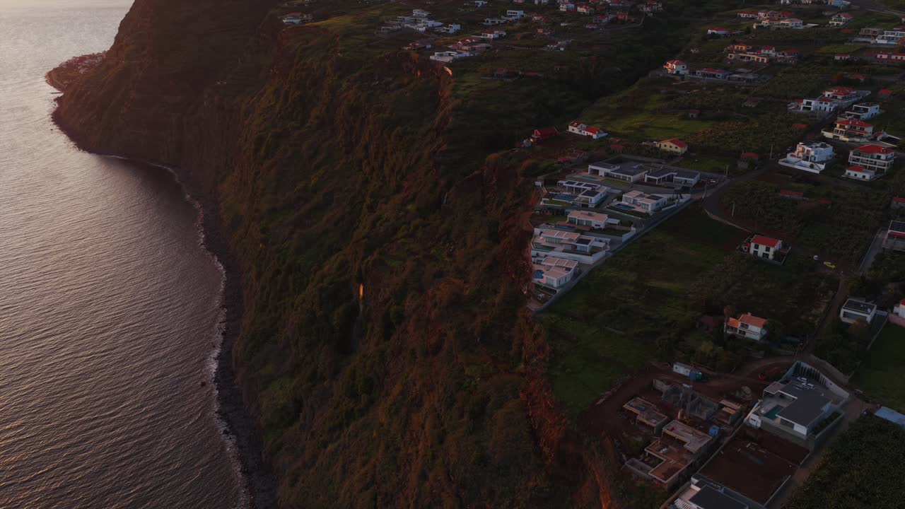 Above View Of Calheta Municipality On The Southwest Coast Of Madeira, Portugal. Aerial Drone Shot