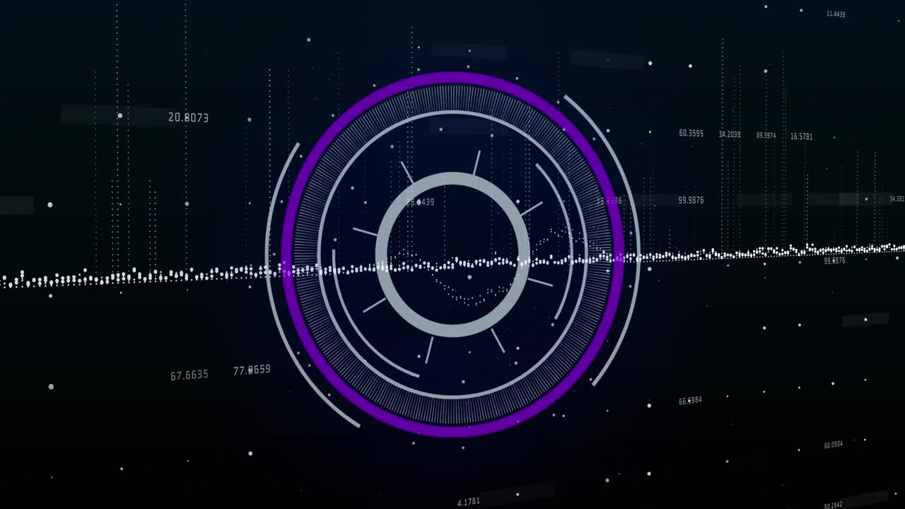 animación del escaneo del alcance sobre el procesamiento de datos financieros