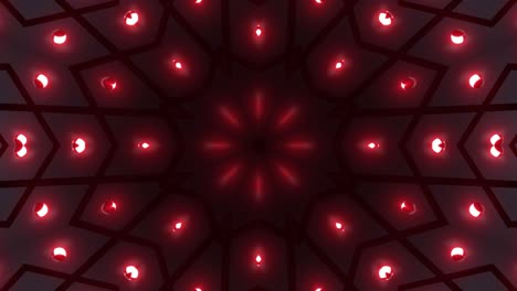 red glowing kaleidoscope pattern