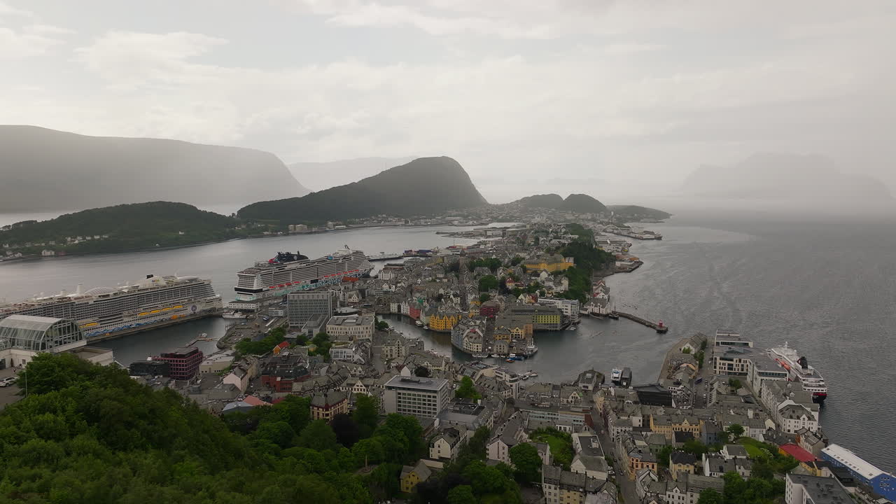 &Aring;lesund on West coast of Norway at entrance to the Geirangerfjord