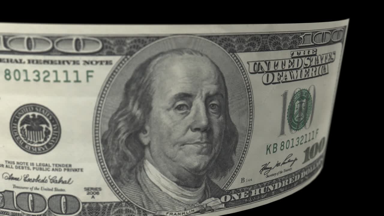 el fondo giratorio de la pantalla verde de 100 dólares de chroma key