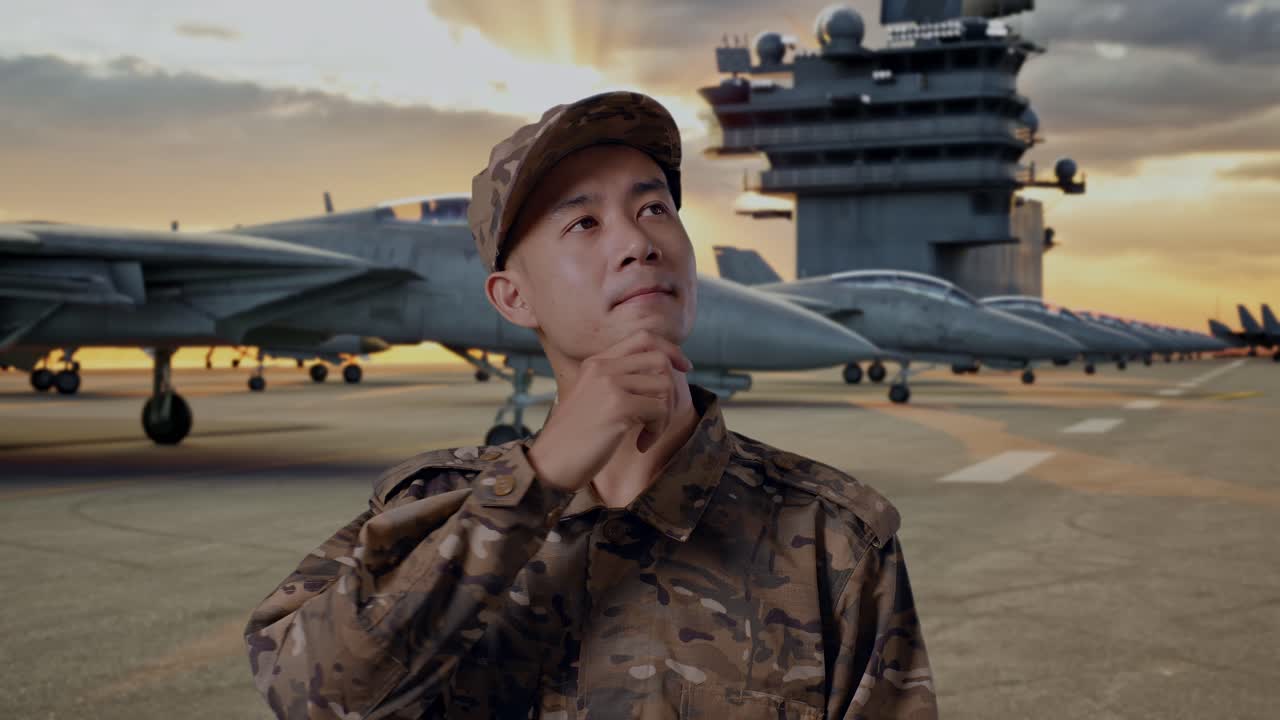 Military Personnel on Aircraft Carrier Deck