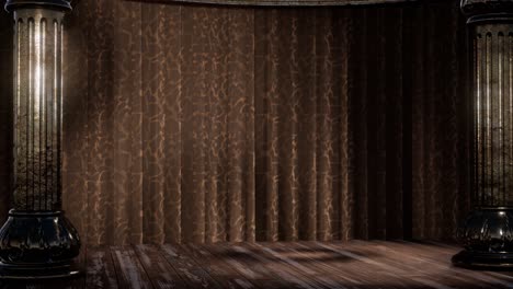 stage curtain with light and shadow