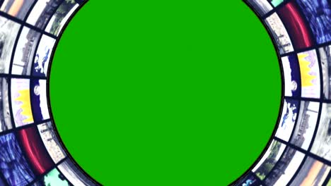 monitores de túnel y pantalla verde, tecnología de animación abstracta de fondo, bucle