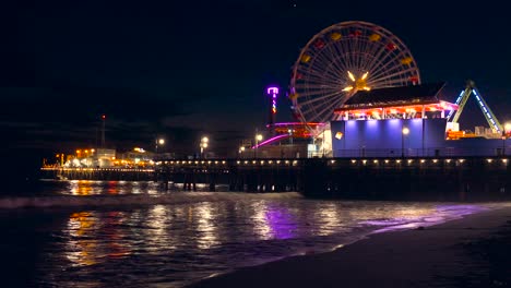 night at santa monica pier