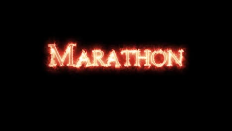 marathon written with fire. loop