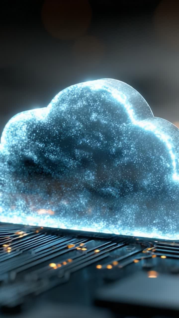 A Stunning Visual Representation of a Digital Cloud Element, Showcasing Its Ethereal Glow and Intricate Design in a Captivating and Modern Setting