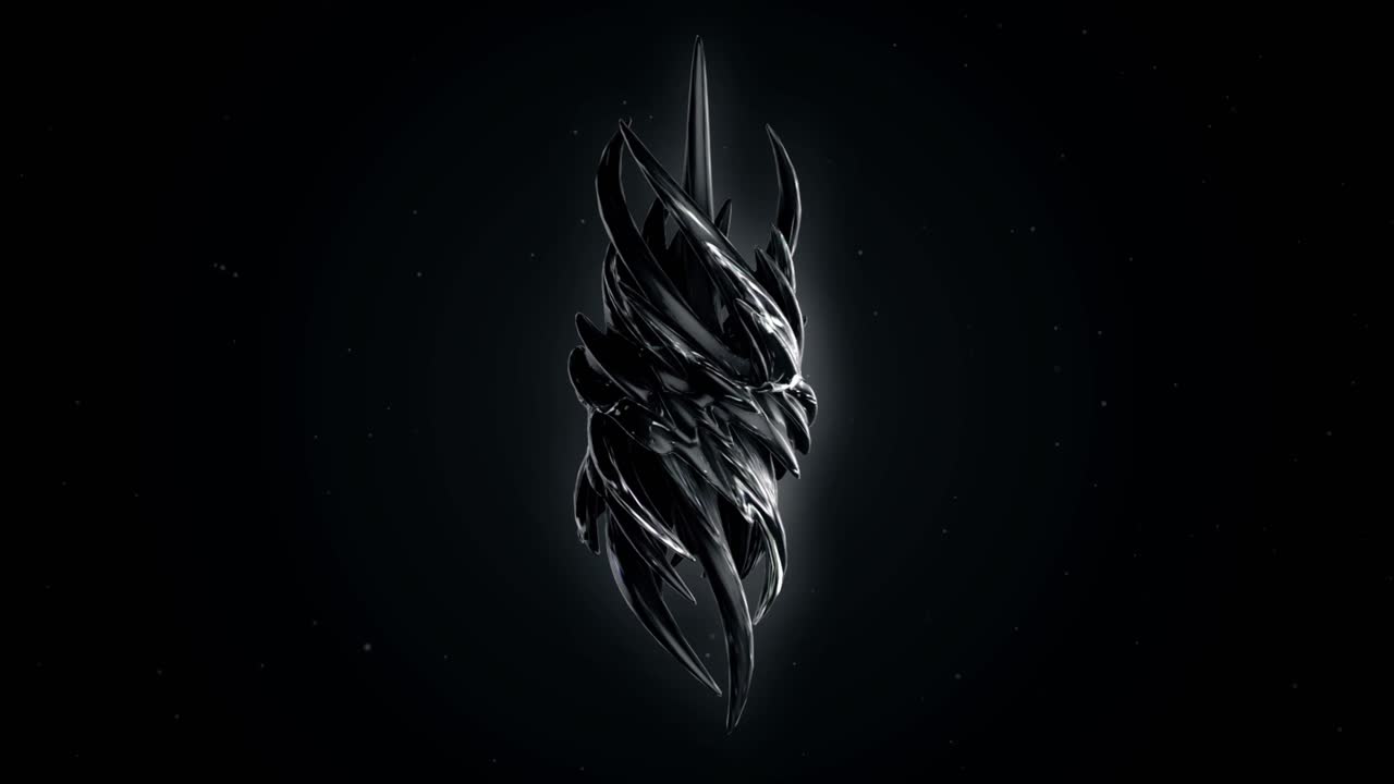 diseño abstracto de formas metálicas negras en 3d