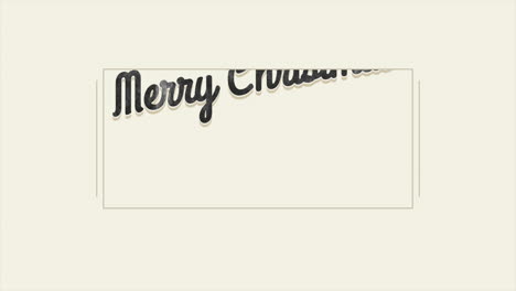 retro merry christmas text in frame on white gradient