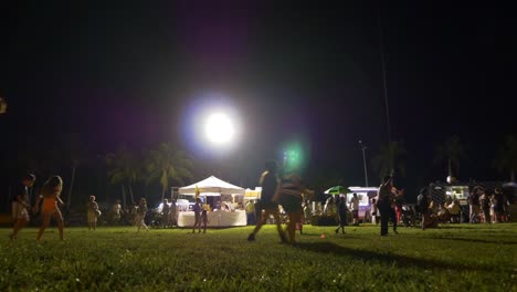 usa summer night light miami haulover park street food fair 4k florida