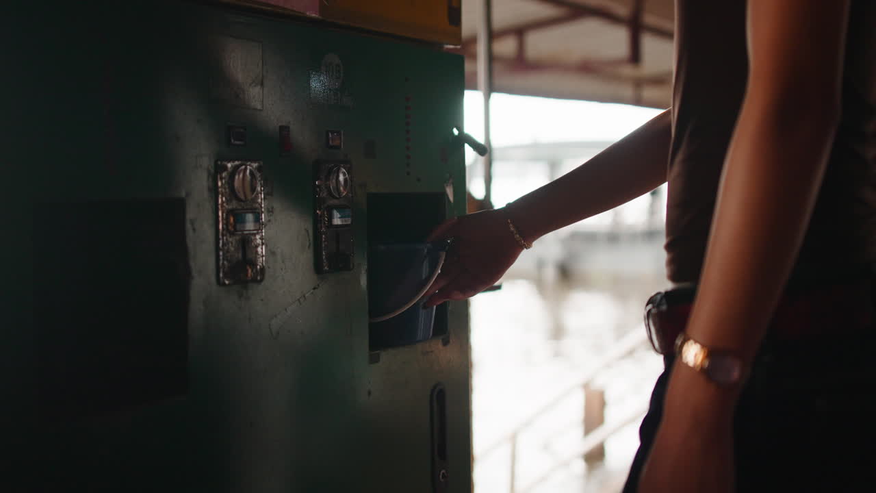 Person using a machine