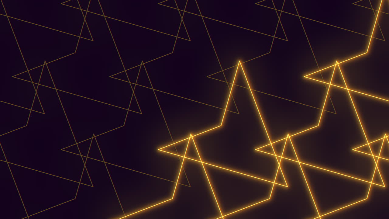 Abstract geometric pattern with yellow lines against a black backdrop, forming triangles and squares. The design is sleek and contemporary with a minimalist feel
