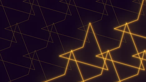 abstract geometric pattern with yellow lines against a black backdrop, forming triangles and squares. the design is sleek and contemporary with a minimalist feel