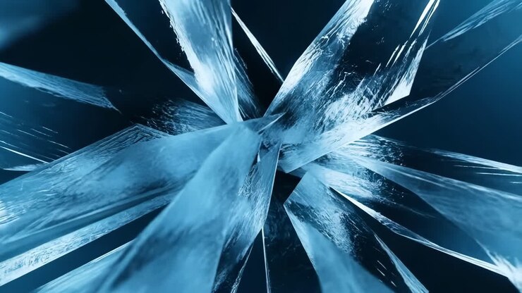 Abstract Blue Ice Crystal Structure