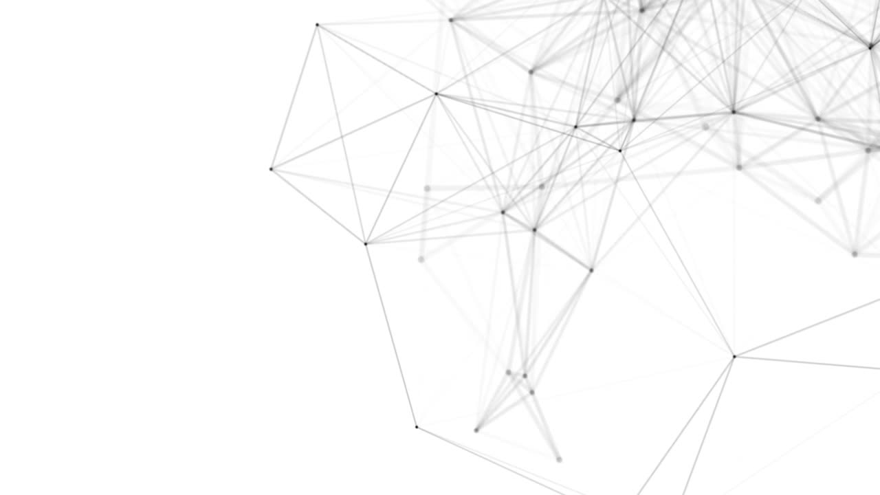 Plexus fantasy abstract technology. Abstract geometric background with moving lines, dots and triangles. Science. Medicine and technology. Loop animations