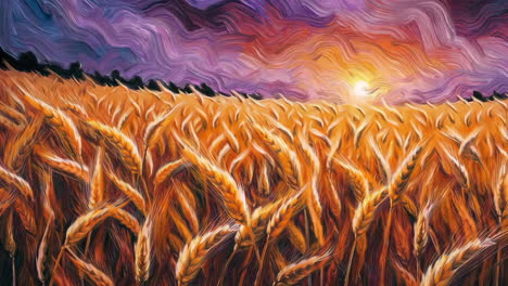 golden wheat field at sunset