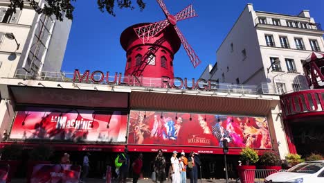 moulin rouge famous cabaret building paris france red light district day time