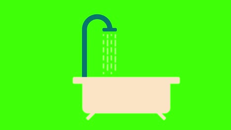 bathtub icon popping up on the green screen. plumbing and household