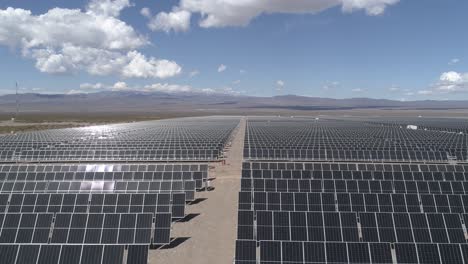 Solar panels stretch under clear skies in Vaca Muerta, Patagonia