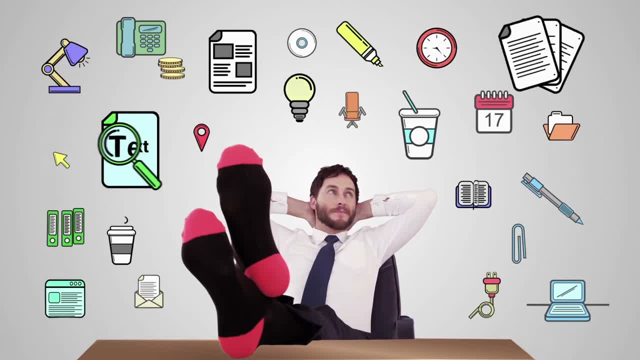 hombre de negocios relajándose en el escritorio