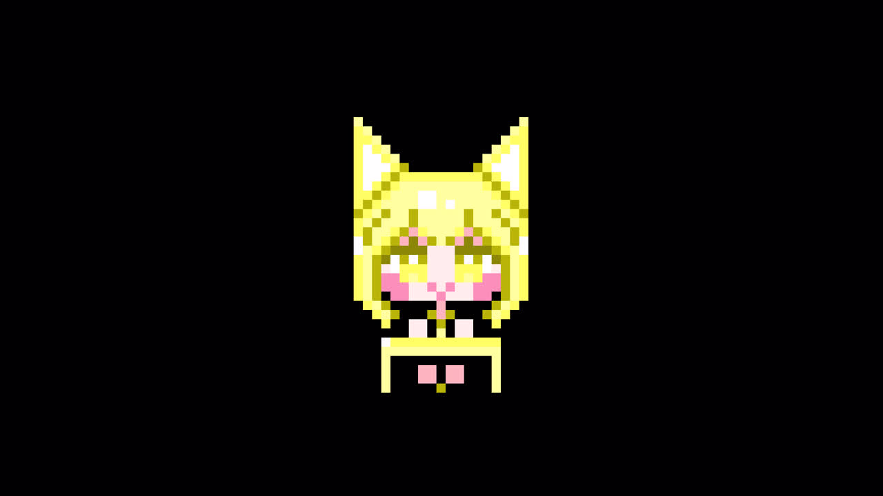 Pixel Cat girl sit at a desk short hair Looping animation. 1080p (3).mov