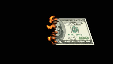 burning hundred dollar bill