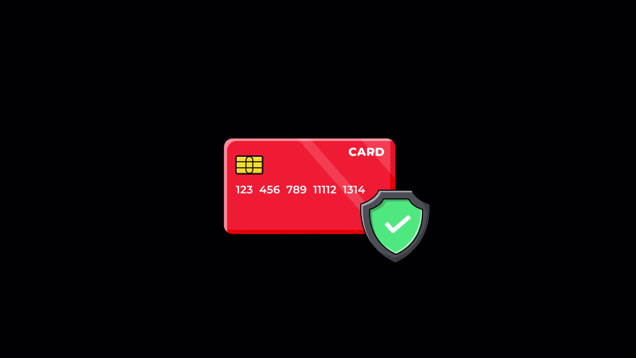 Animated Credit Card with Security Shield Icon