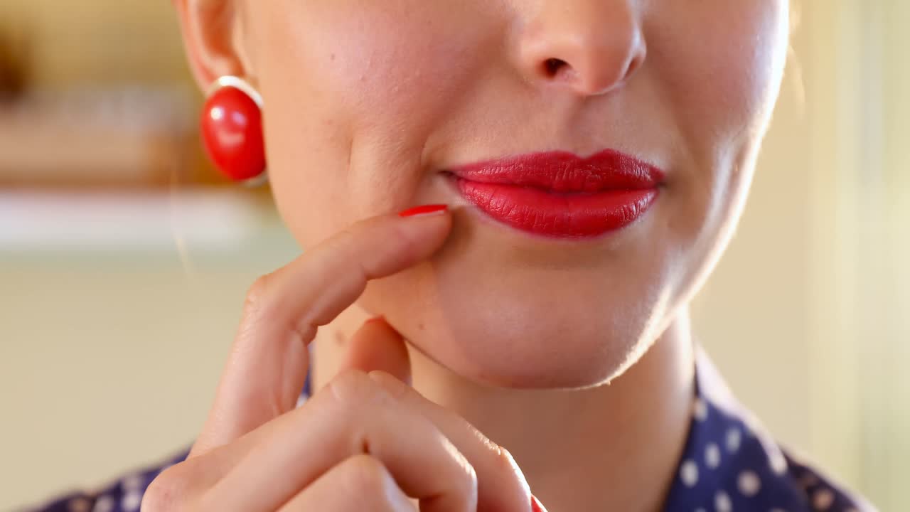 улыбающаяся женщина смотрит на камеру 4k