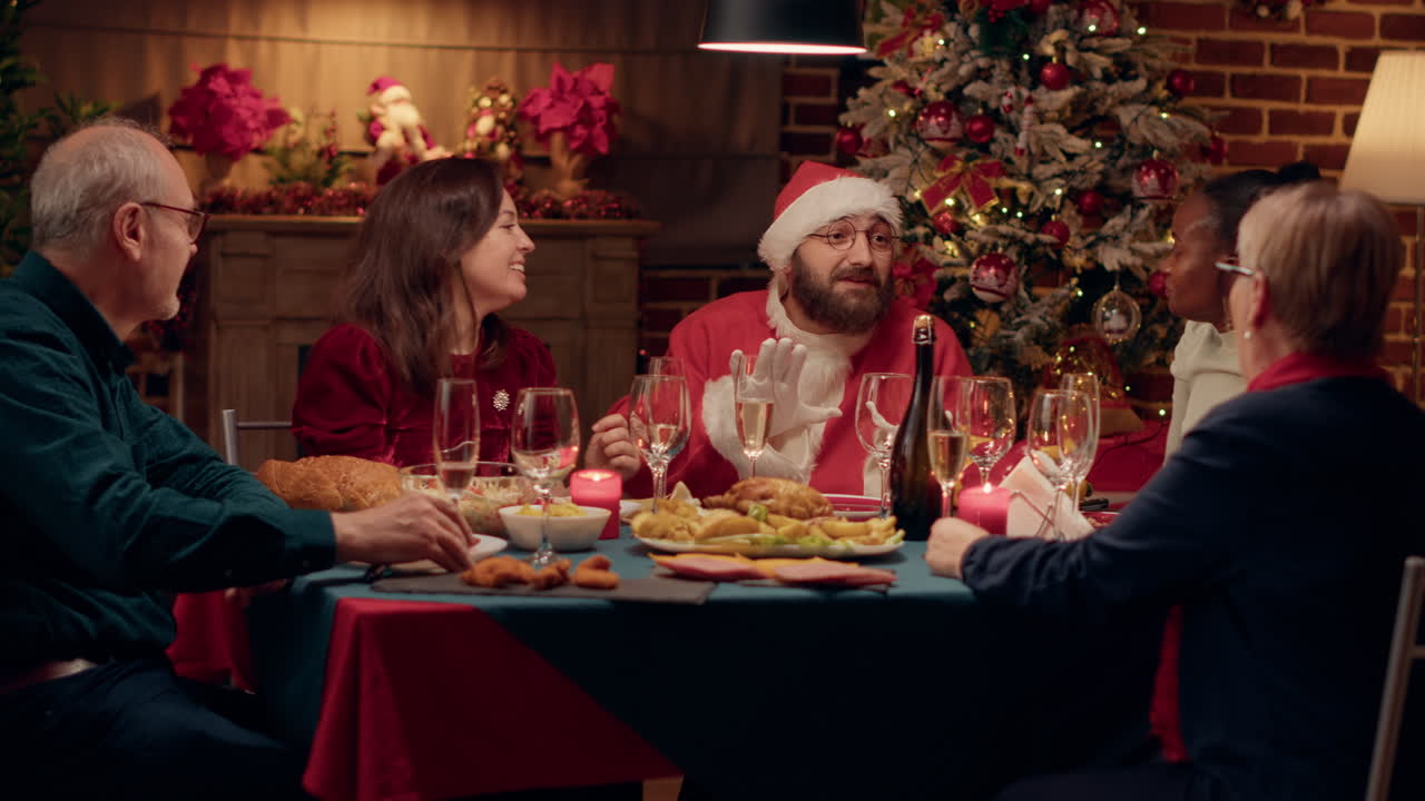 familia celebrando la cena de navidad juntos