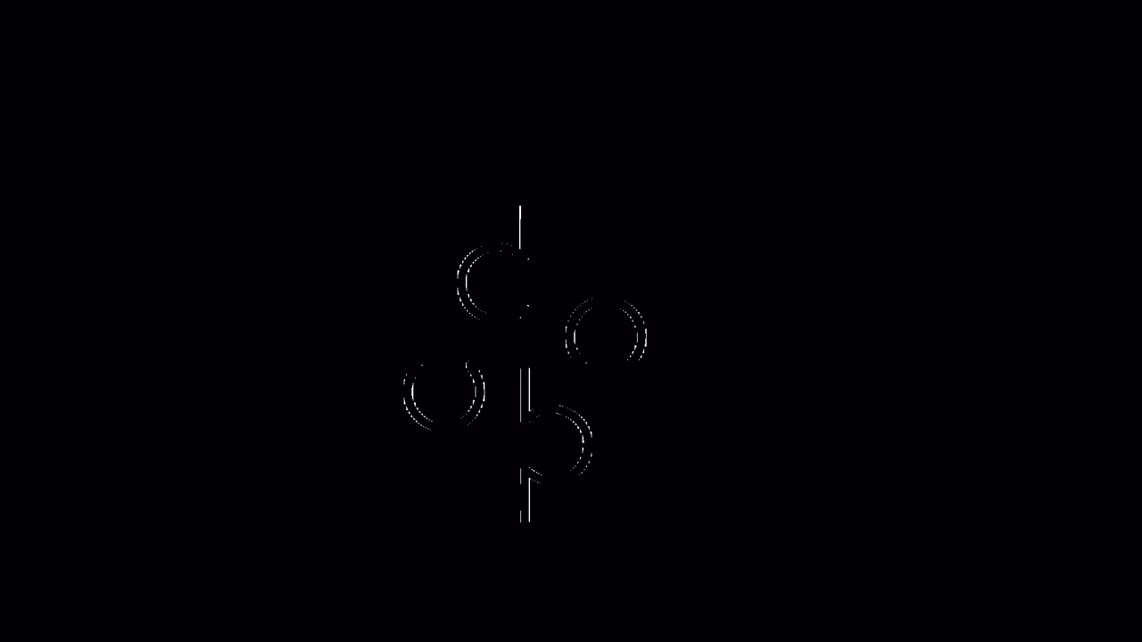 Animated Dollar Sign Forming on Black Background