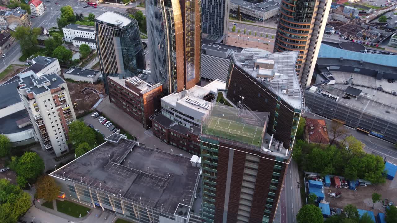 공중 빌니우스 도심 시내 샷, 리투아니아