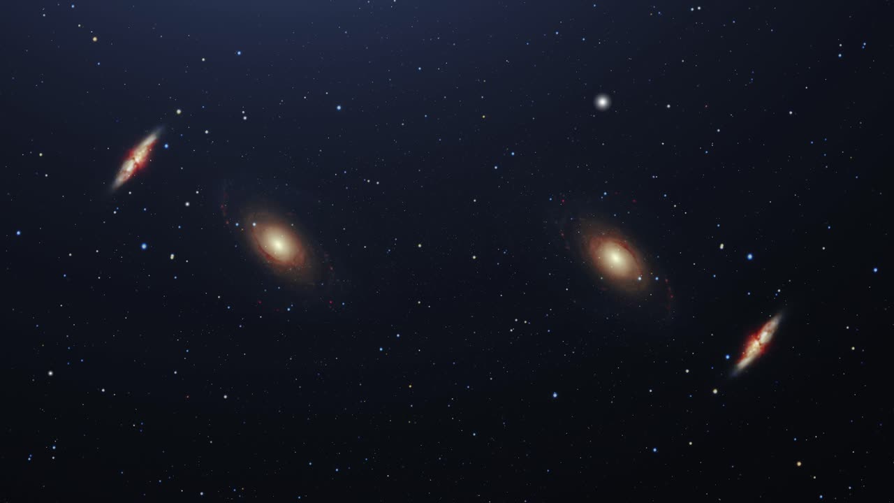 宇宙空間にある何千もの移動銀河