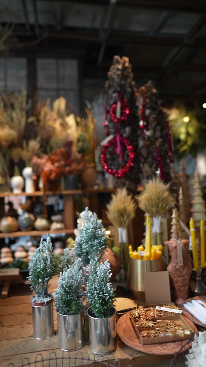 tienda de decoración de navidad rústica